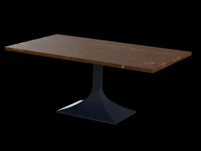 Hector Dining Table walnut wood Low-poly 3D model