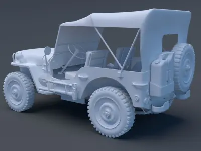 Willy Jeep High Poly 3D model