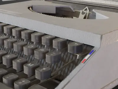 Used typewriter Low-poly 3D model