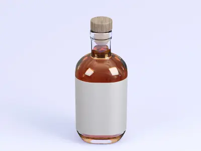 Whiskey Bottle Low-poly 3D model