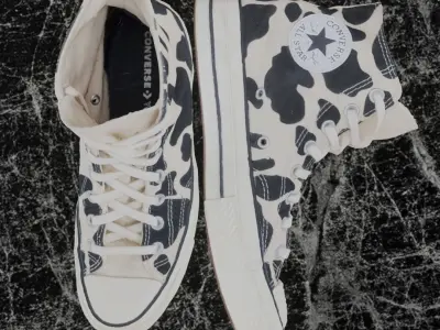 CONVERSE COW 3D SHOES - BLACK HIGH Low-poly 3D model