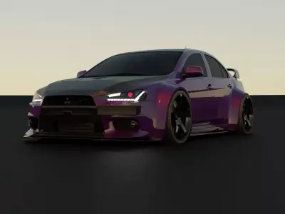 Mitsubishi Lancer Evo X Low-poly 3D model
