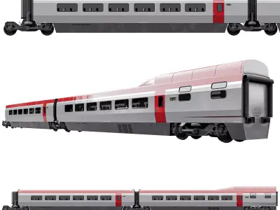 TGV PBKA THALYS-Wagon 3D model
