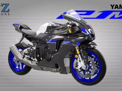 Yamaha R1M 2025 Low-poly 3D model