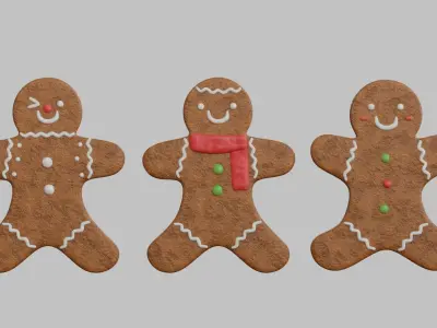 Gingerbread Christmas Cookie 1 - Gingerbreadman 3D model