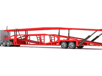 Car Carrier Semi Truck Trailer 3D model