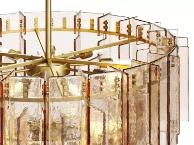 Lattice Smoke Glass Tiered Chandelier 47 3D model