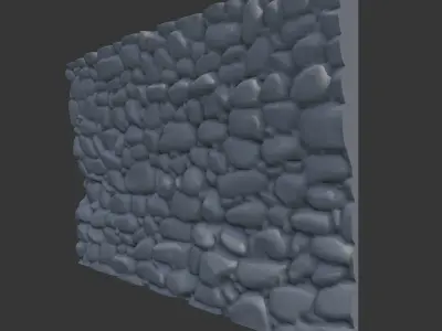 Stone Wall with Algae Texture 3D model