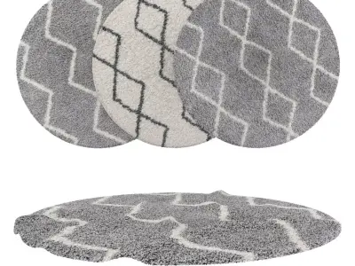 Round Rug Set 185 3D model