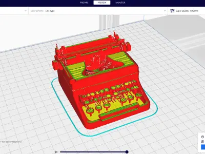 vintage typewriter  3D print model