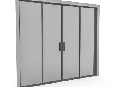 3D glass door Low-poly 3D model