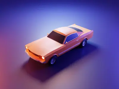 Lowpoly Mustang Car 3D print model