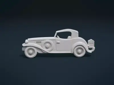 Retro Car Relief 3D print model