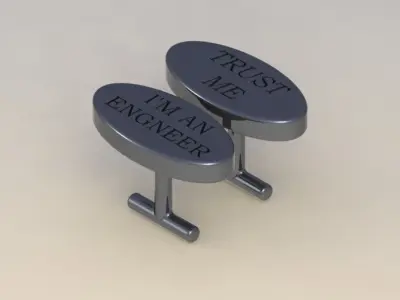 Cufflinks Im an engineer Free 3D model
