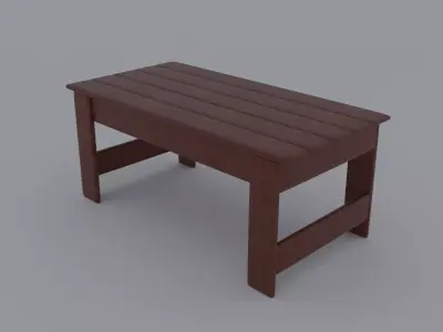 Wooden Side Table Low-poly 3D model
