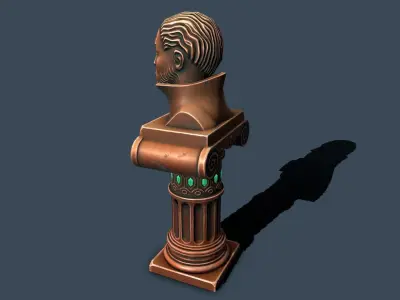 Pedestal bronze 2 Low-poly 3D model