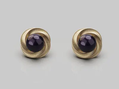 Lux   earrings  printable gold jewelry printable 3D model 3D print model