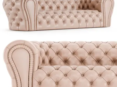 luxury Italian leather sofa 3D model
