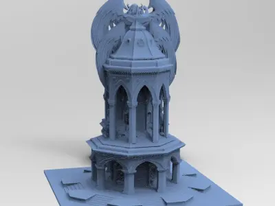 Steampunk Medieval Tower Halloween 4 3D model