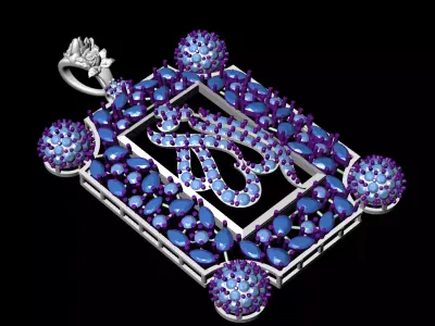 Allah name Pendant 3D print model 3D print model