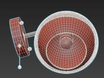 nocciola-70106-1 wall light with shade and gold accents 3D model