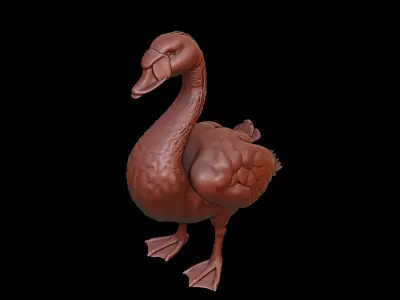 Swan Animal Sculpture 3D print model
