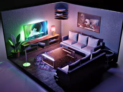 led light room 3D model