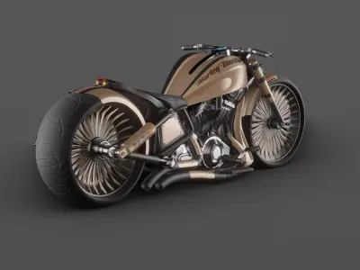 Harley Davidson Bike Low-poly 3D model
