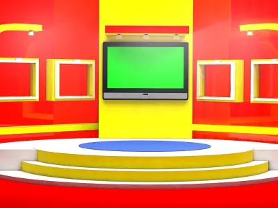 virtual studio talk show room 3d model chat room 3D model