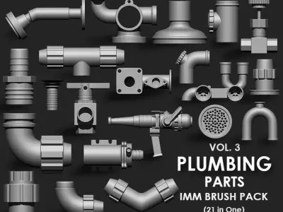Plumbing Parts IMM Brush Pack 21 in One Vol3 3D model