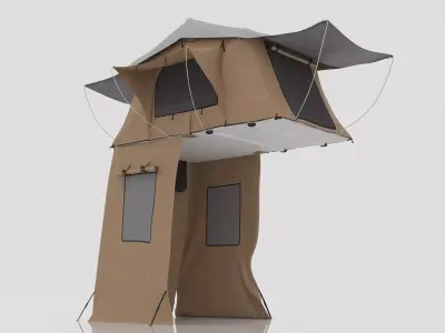 Car Tent Unfolded 3D model