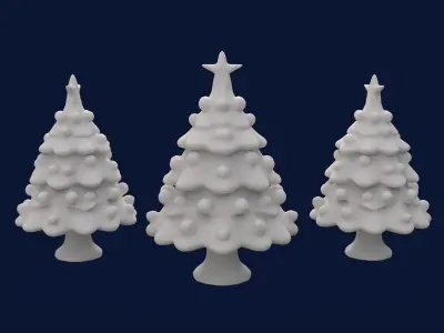 Cartoon Christmas Tree Decorations 3D model