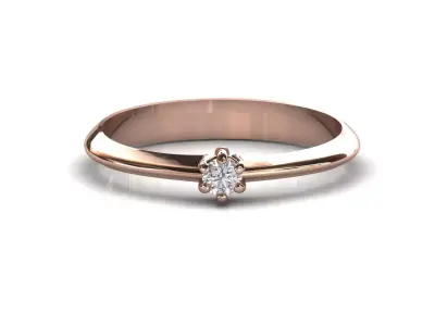 STL 3DM Print Ready Women Diamond Ring Lightweight Printable  3D print model 3