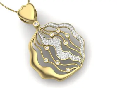 diamond pendant for women 3D print model