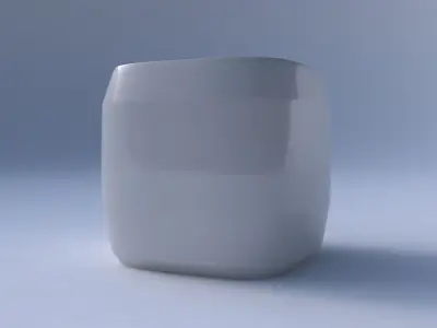 Vase quadratic stumpy with horizontal sections 3D print model