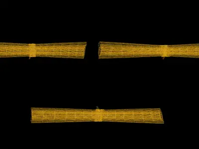 Scrolls Game Ready three sticks of cinnamon Low-poly 3D model