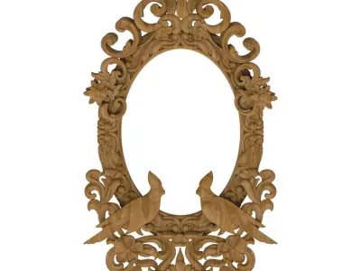 Carved picture frame STL 3D model 32