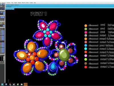 Luxury Floral Diamond Necklace Jewelry  3240  3D print model