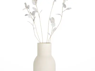 Dried Flowers From Branches Lunnik Lunaria in a vase 529 3D model