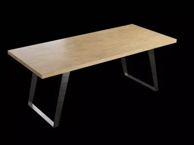 Table wooden 15 Low-poly 3D model