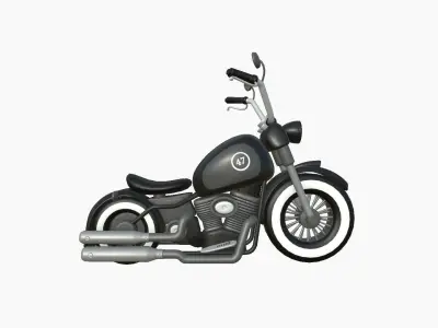 Motorcycle Cartoon A09 Black - Custom Vehicle Design Low-poly 3D model