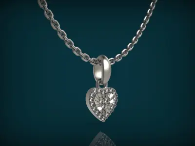 Heart pendant earrings 3D print model