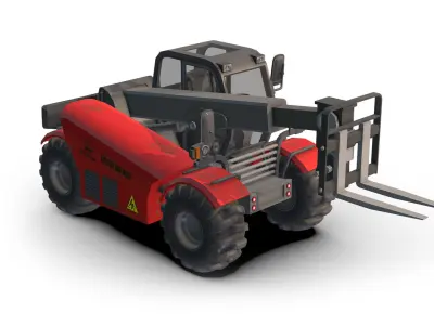 Tractor Hay Low-poly 3D model