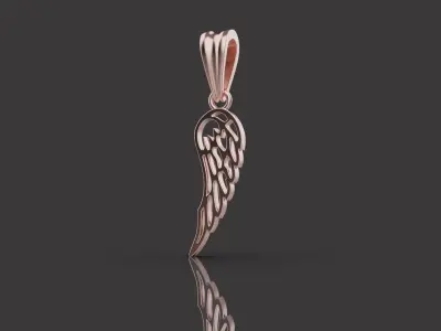  Angel Wing Charm Pendant Necklace 0078 3D print model