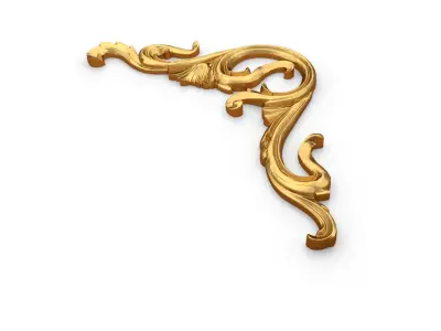 Classic carved corner decor ornament 373 3D model