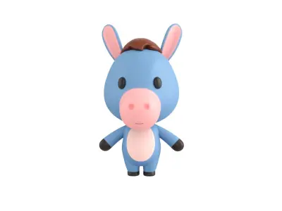 Character148 Rigged Donkey 3D model