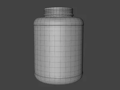 Plastic ProteinBottle Jar Sport Low-poly 3D model Low-poly 3D model