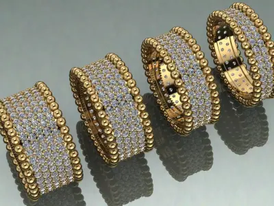 ball and  stone ring van clef 3D print model