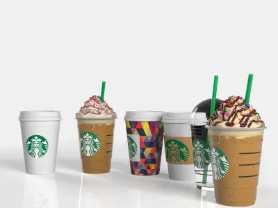 Coffe Cup Starbucks Low-poly 3D model