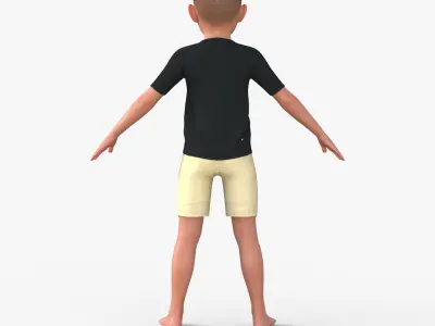 Realistic 3D Boy Child Character Rigged 3D model purchase